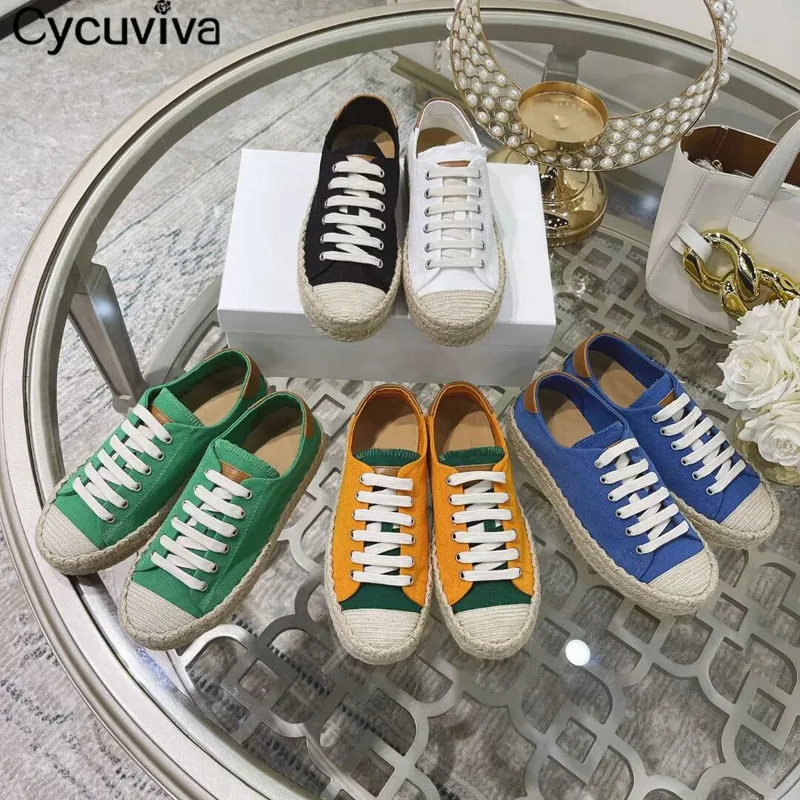 Женские холщовые туфли со шнуровкой и круглым носком | Обувь