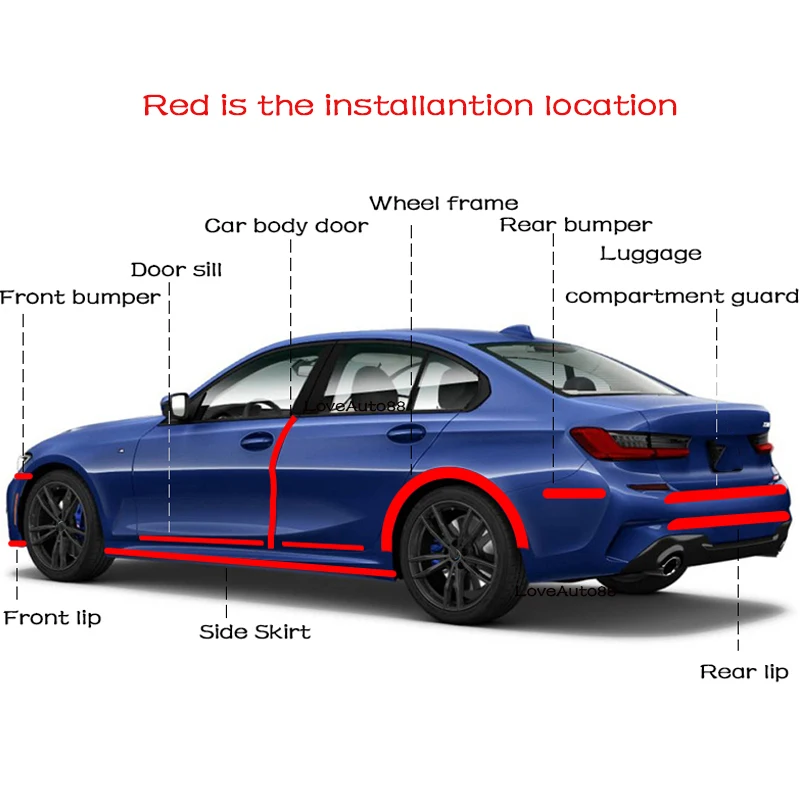 

Car Door Protector Carbon Fiber Mouldings Strip Bumper Decorative Strips Sill Protection for Volkswagen VW Golf 8 MK8 2020 2021