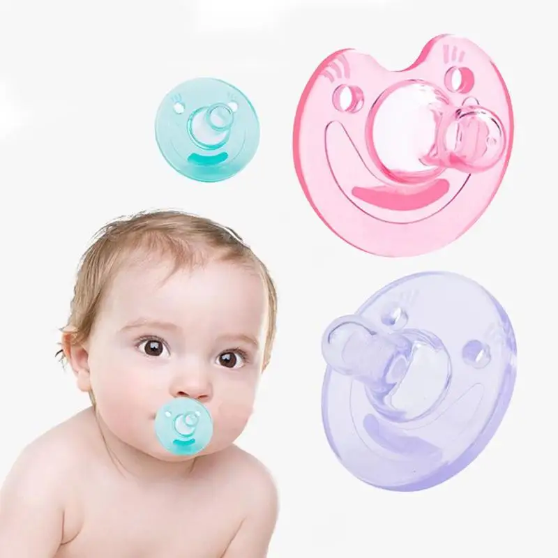 

Newborn baby pacifiers to pacify the baby silicone thumb play mouth comfortable round head game mouth dummy pacifier silicone th