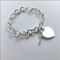 s925 silver ttff bracelet silver key heart bracelet original brand 11 fashion jewelry girlfriend gift
