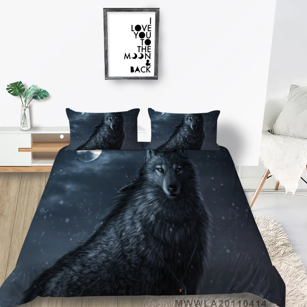 

Home Textile 3D Bedding Set Wolf Print Duvet Cover Set Pillowcase Soft Lifelike Modern Home Bed Set 2/3 Pcs