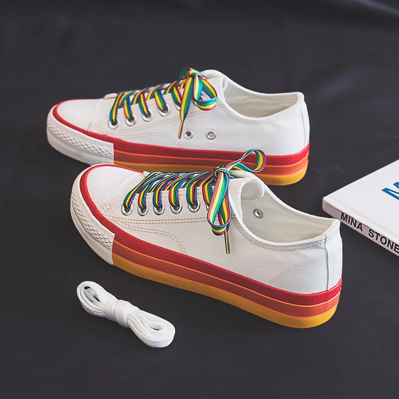 Color canvas shoes for women's new 2019 joker small white web celebrity casual woman sneakers |