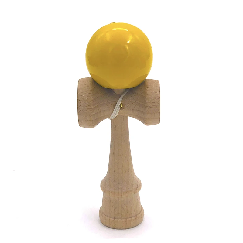 Yellow 12 см мини-кендама деревянные игрушки сплошной цвет ПУ краска умелое жонглирование мяч антистресс Спорт на открытом воздухе для детей и взрослых образование - Цвет: Yellow