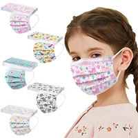 50pc kids disposable masks for child 3layer anti dust mouth mask for girls children baby masks decoration