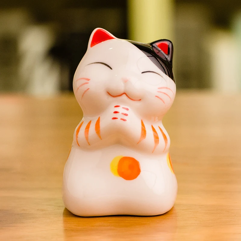 Мини Maneki Neko керамический счастливый кот домашний декор талисман украшения