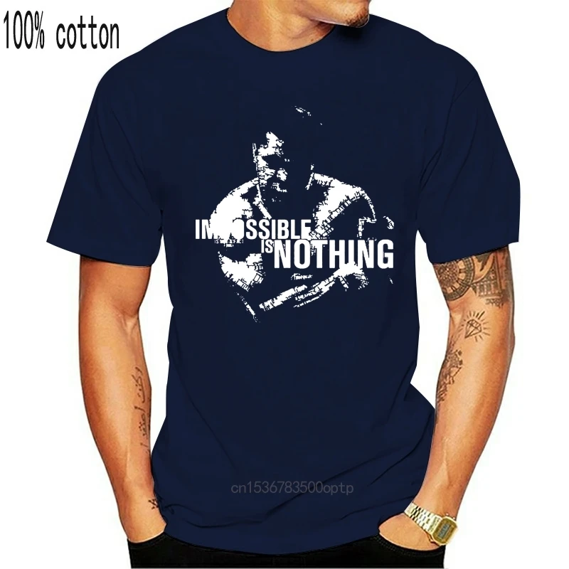 

Men Funy tshirt Mohamed Ali impossible is nothing Short Sleeve O-Neck Tops Tee men t shirt