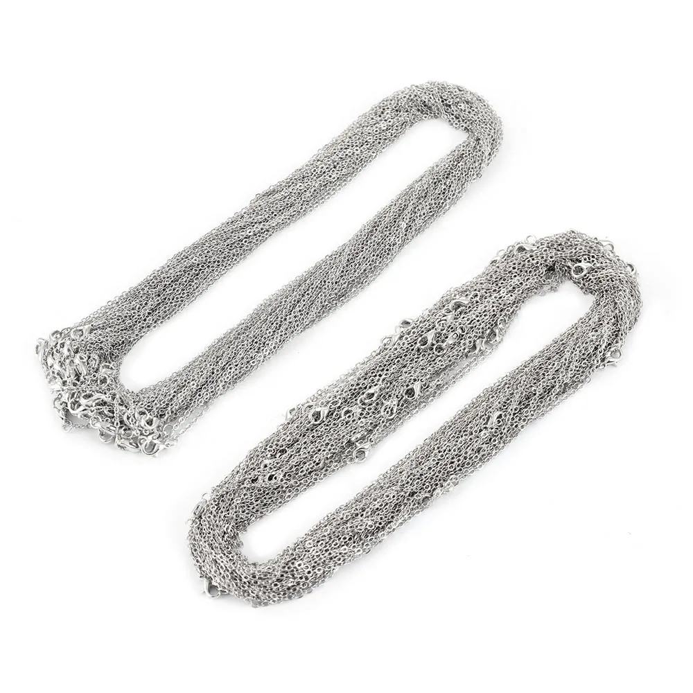 

50pcs Wholesale Fashion Temperament Stainless Steel O-shaped Necklace DIY Pendant with Chain Jewelry Chain Multi-size New