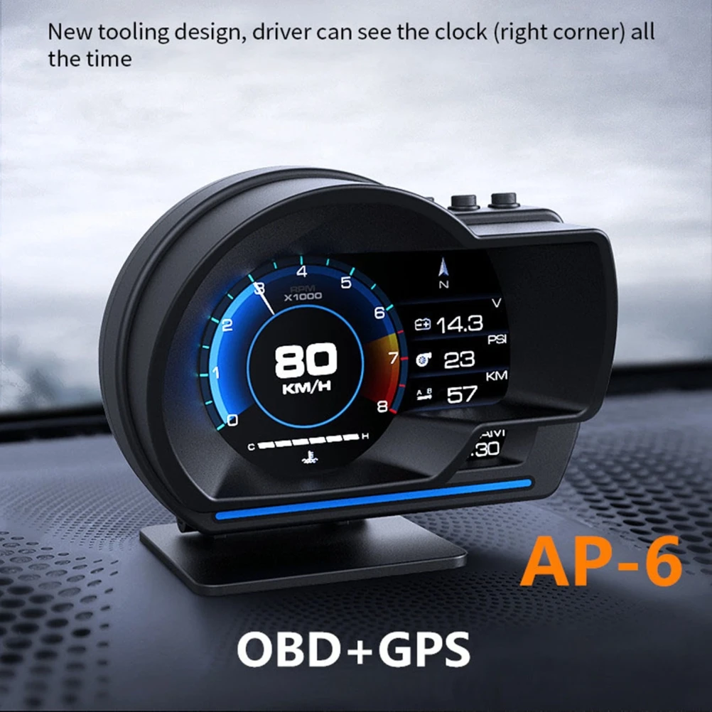 

11cm Smart Head Up Display Car HUD OBD2 GPS Car HUD Gauge Digital Odometer Security Alarm Water&Oil temp RPM Car Diagnostic Tool