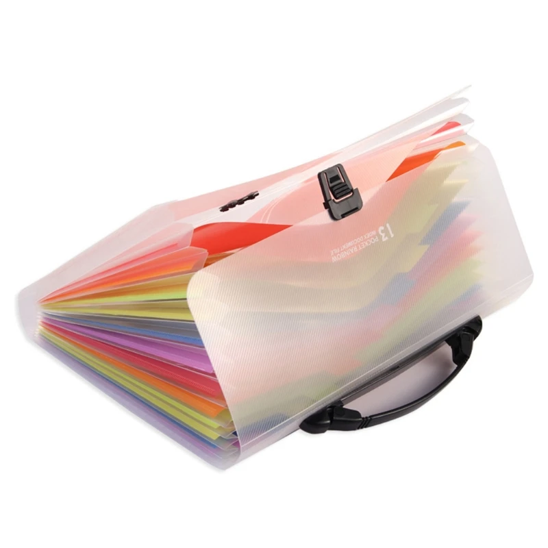 

40JB Handheld 13 Pockets Expanding File Folder Accordion File w/ Buckle Expandable