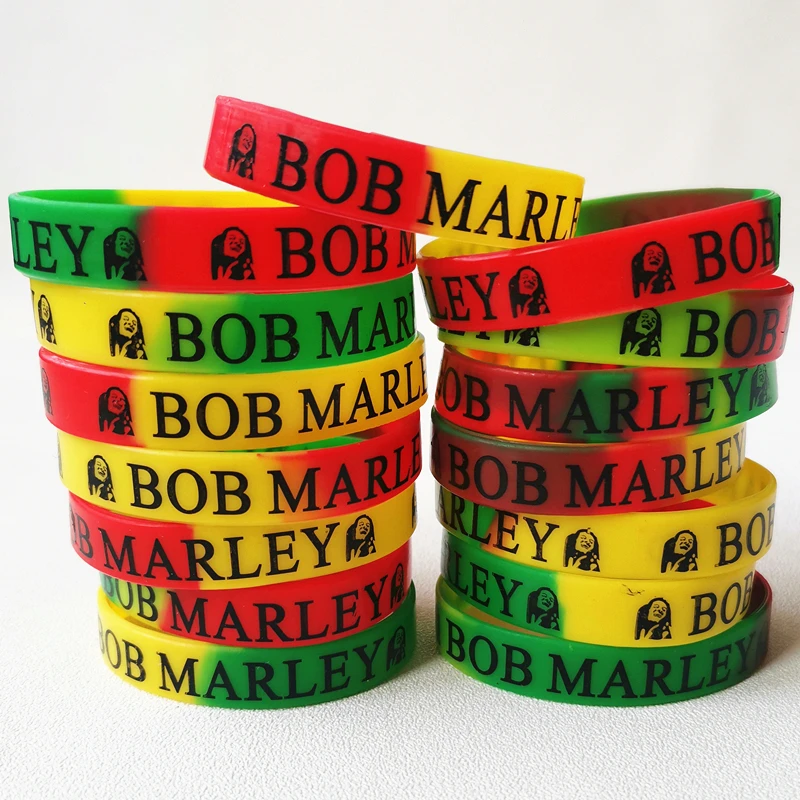 

20PCS Wholesale New Arrival Bob Marley Legend Music Fan Fashion Bracelets Trendy Silicone Rubber Band Wristbands Hand Bangle