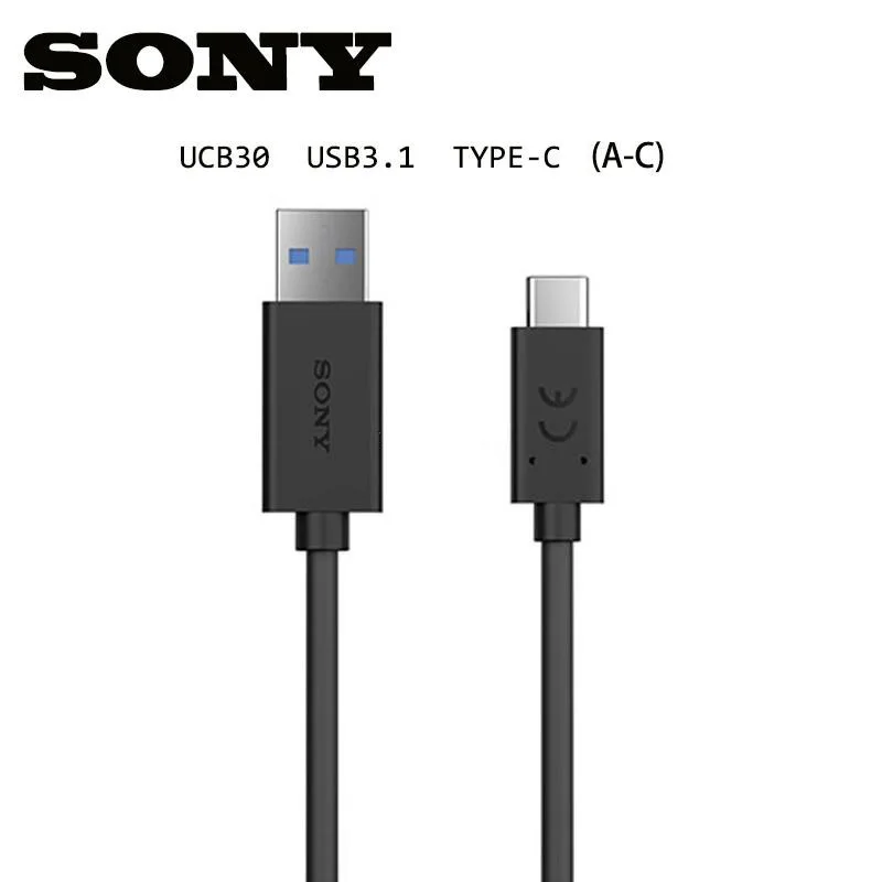 100% Оригинальный Sony UCB30 Type C кабель для быстрой зарядки USB c передачи данных 1 м Xperia XA1
