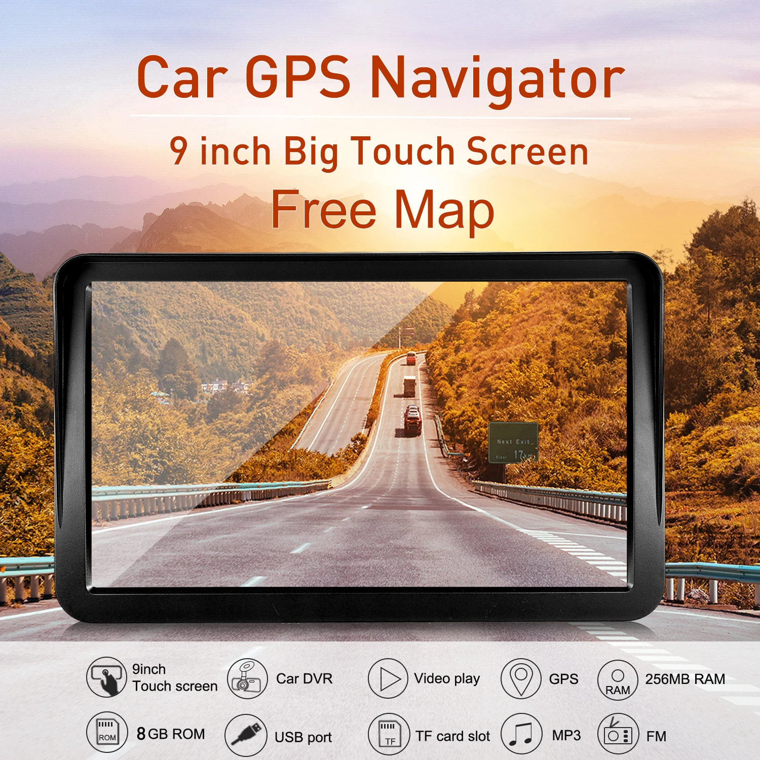 9 &quotHD сенсорный экран портативный GPS навигатор планшет Навигация стерео аудио