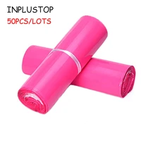 inplustop 50pcslots plastic envelope packaging bag rose color self seal mailbag waterproof postal shipping bags courier pouch