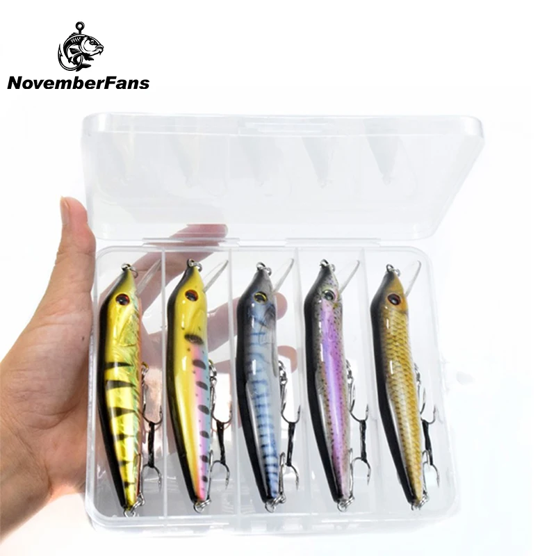 

NovemberFans 5 шт./компл. комбинированный 125 мм 13 г наконечниками ABS жесткий Пластик наживка Плавающая губ рукоятки блесна Джеркбейт приманка