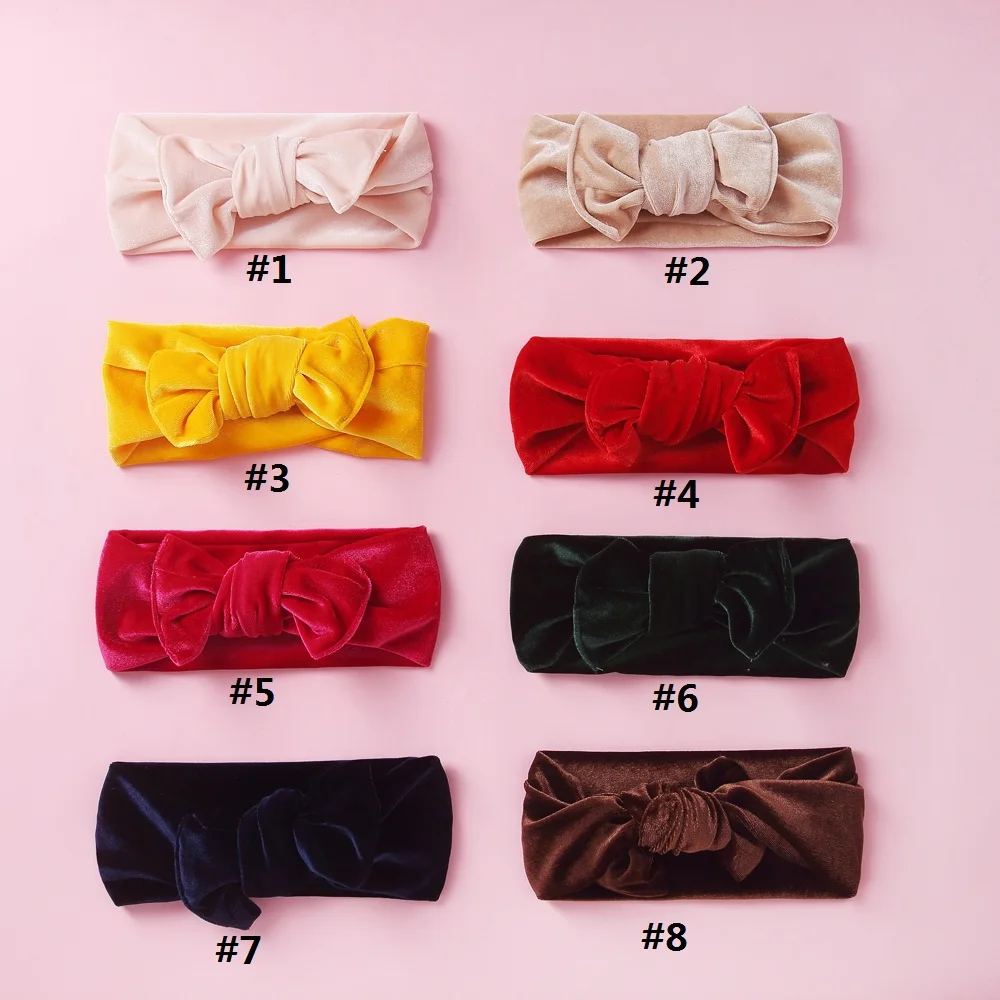

Velvet Baby Headband Turban For Baby Girls Children Headwear Kids Hairbands Big Bowknot Newborn Headwrap Hair Accessories 2021