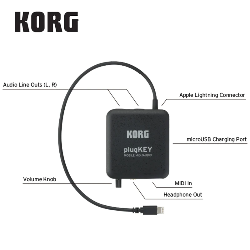 Korg Plugkey Mobile MIDI / Audio Channel Plug-In Play iPhone/iPad с любой клавиатурой | Спорт и развлечения