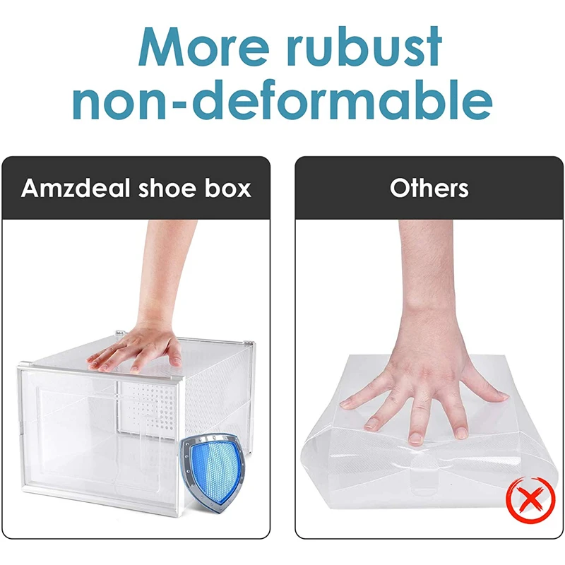 

4/6pc shoe cabinet Stackable Shoe Storage Organizer Transparent Drawer Case thicken dustproof superimposed combination shoe box