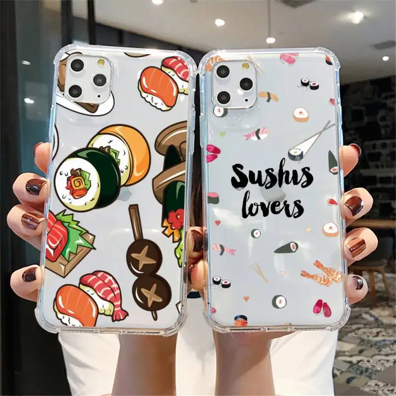 

Japanese cuisine Sushi food Phone Case For iPhone X XS MAX 6 6s 7 7plus 8 8Plus 5 5S SE 2020 XR 11 11pro max Clear funda Cover