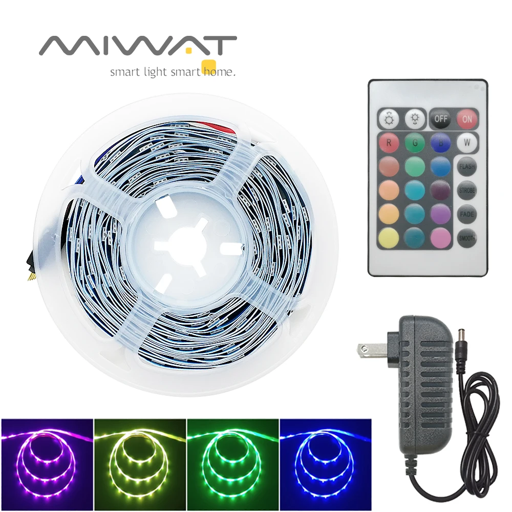 5 м 10 20 Светодиодная лента 5050 IP20 RGB светодиодный светильник гибкая полоса DC 12 В 24 в