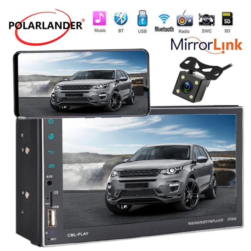 

Car Radio 2DIN 7 Inch Android Navigation GPS Support USB U Disk MP5 Stereo AUX Audio Input FM HD Wireless Bluetooth Touch Screen