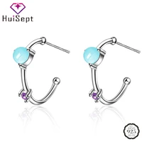 huisept trendy women earrings 925 silver jewelry with zircon gemstone korean style ear accessories for girl wedding party gift
