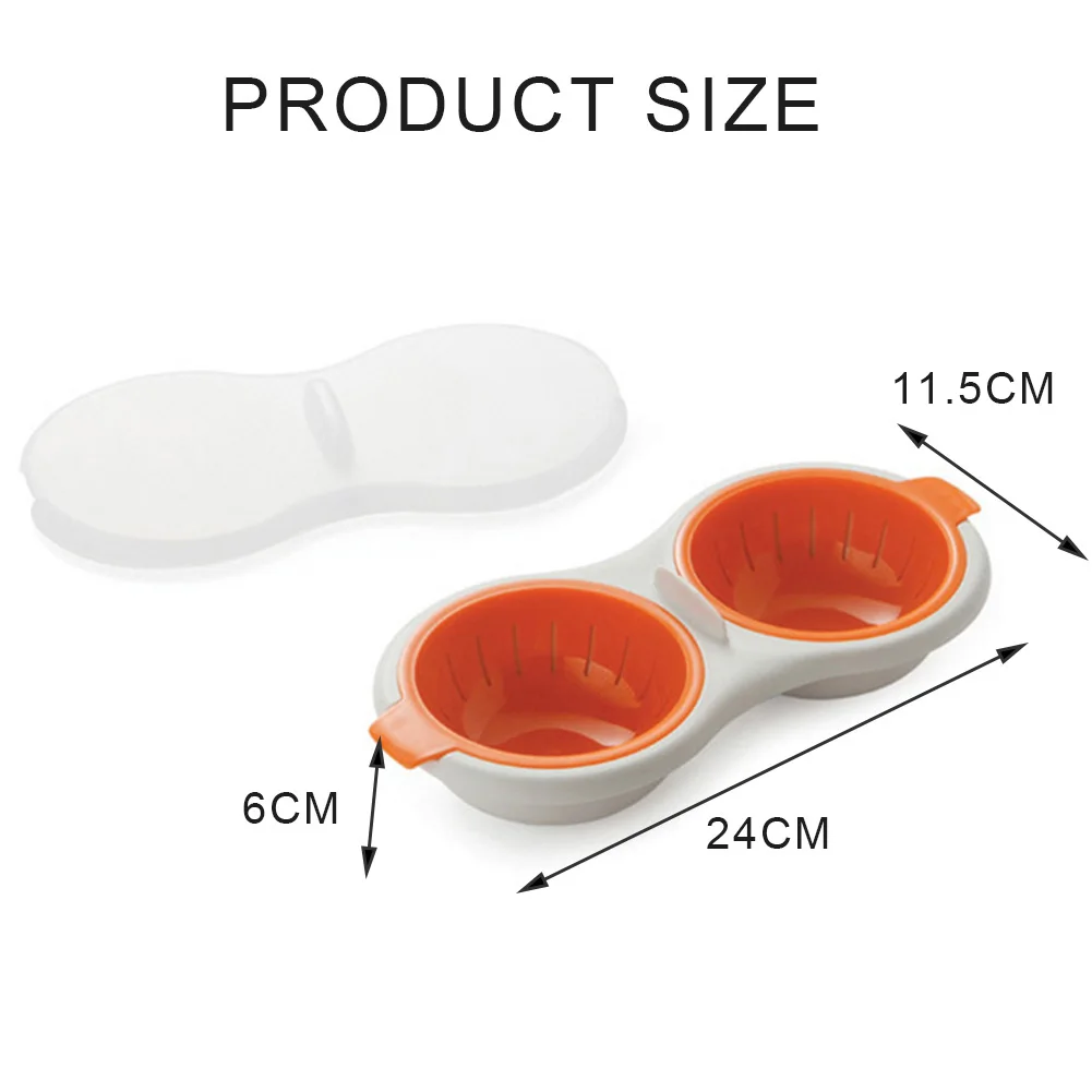 Микроволновое яйцо браконьерка пищевая посуда двойная чашка бойлер для яиц