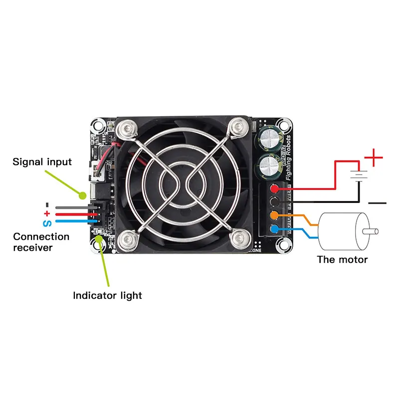 

APO-A2 DC Brush Motor Controller 40A PWM DC Motor Speed Controller For ESC Fighter Robot Motor