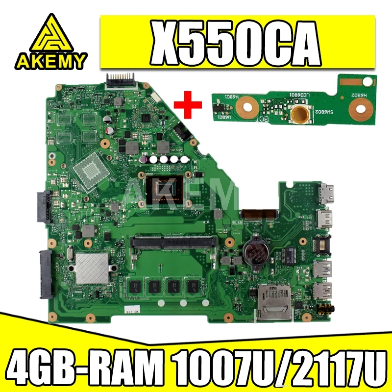 

Akemy X550CC материнская плата для ноутбука For Asus X550CA X550CL R510C Y581C X550C оригинальная материнская плата 4GB-RAM 1007U/2117U CPU