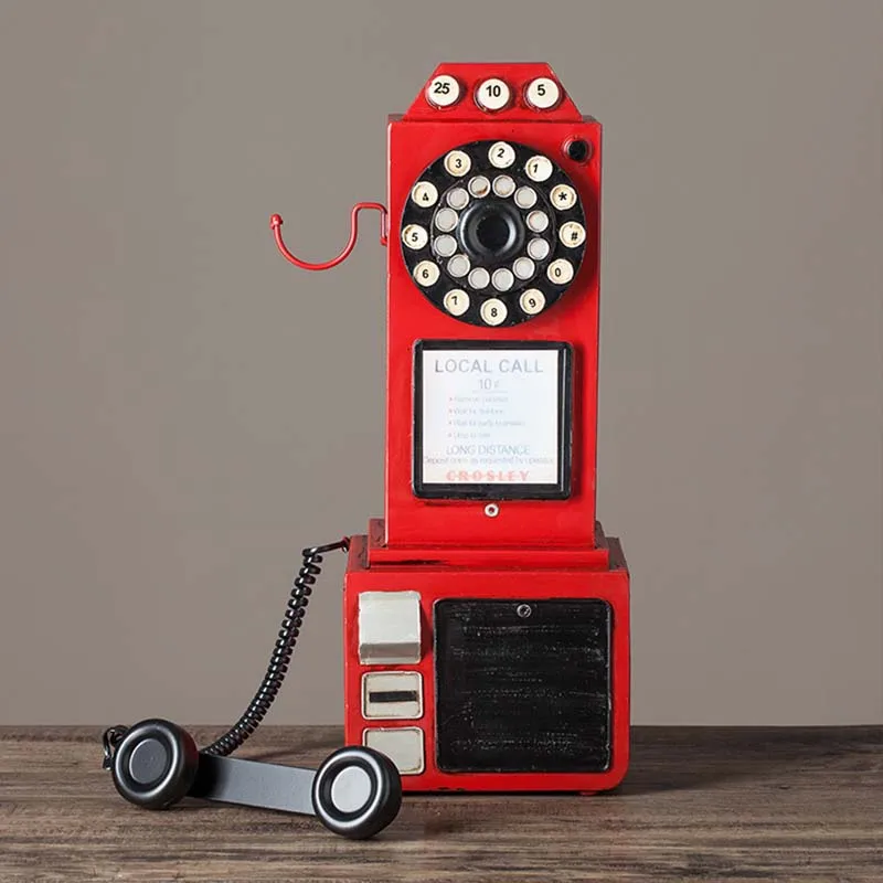 

Antique Telephone Figurine Miniature Model Modern Art Resin Figurine Ornament Home Decoration Accessories Room Decor