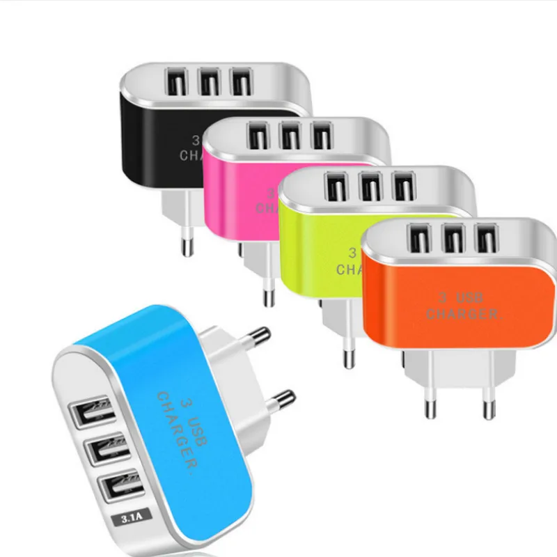 Адаптер для настенного зарядного устройства с вилкой EU/US 3 порта usb зарядное