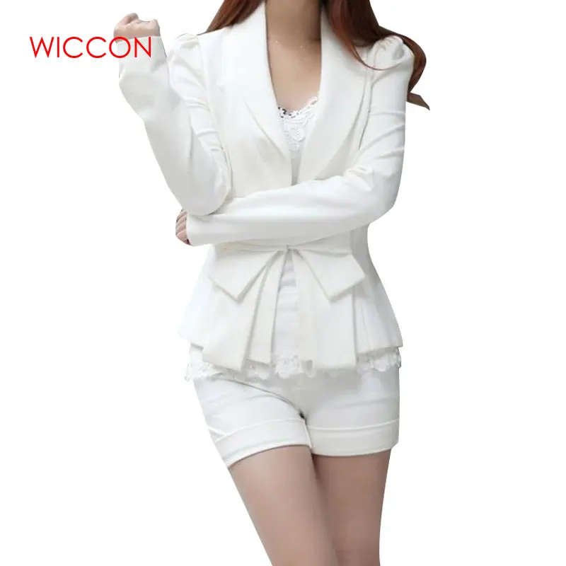 Женский белый блейзер весна 2020 с длинным рукавом OL Белый большой бант