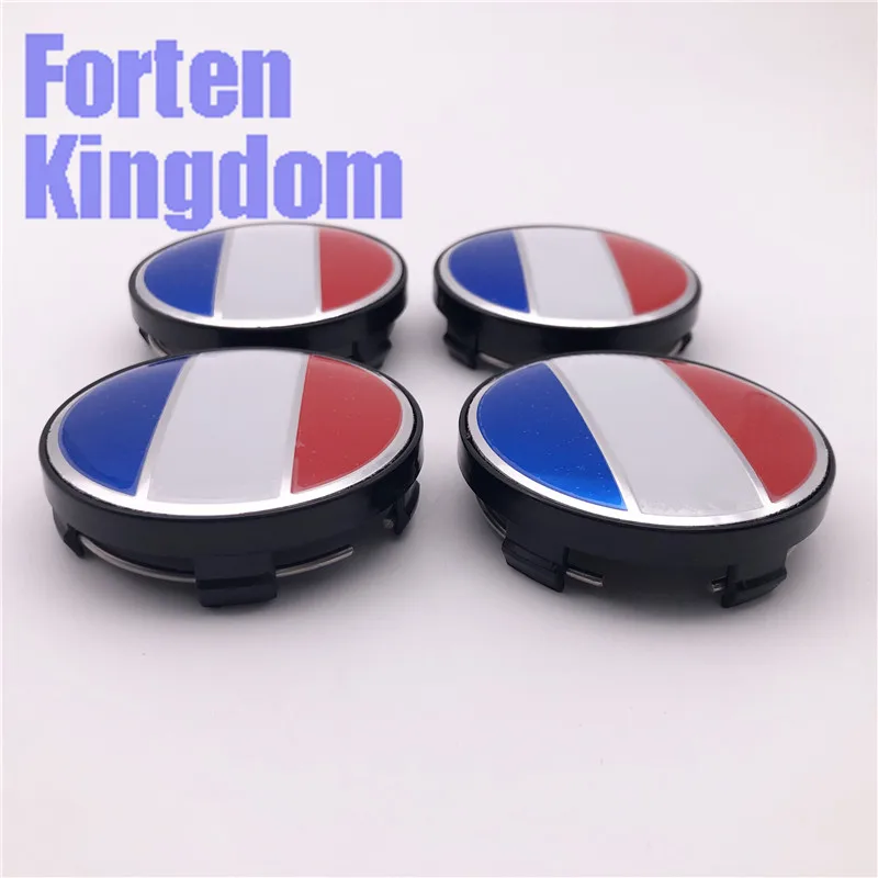 Forten Kingdom 4 шт. 60 мм Французский флаг логотип автомобиля на заказ Черная Пластина ABS