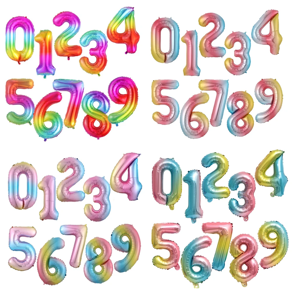 Воздушный шар из алюминиевой фольги с градиентными цифрами 32 дюйма|Воздушные