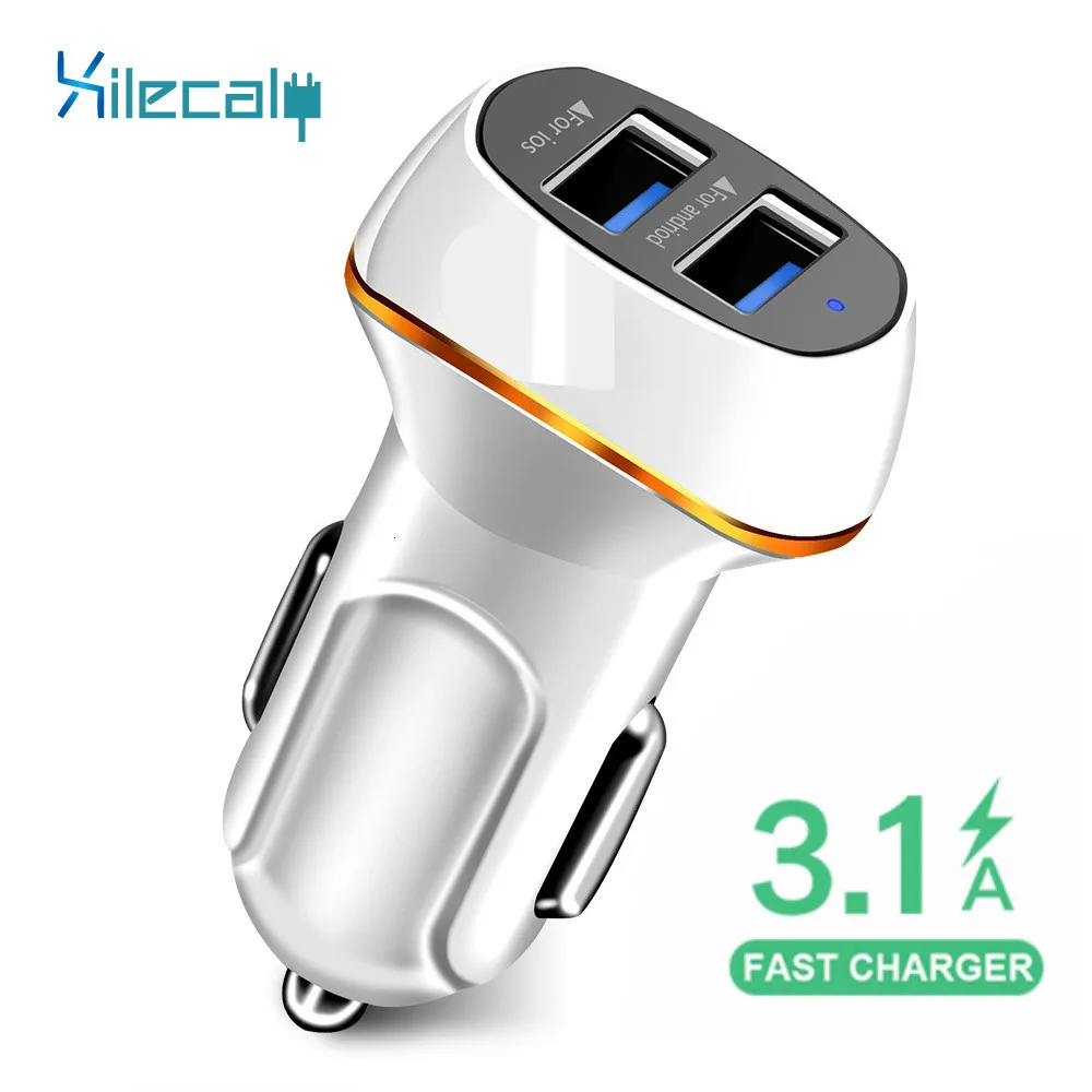 Автомобильный Зарядное устройство Светодиодный светильник с двумя портами USB