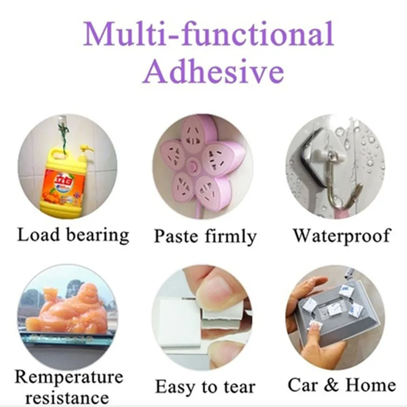 

60/120pcs Double Sided Foam Tape Strong Pad Mounting Rectangle Adhesive Tape A