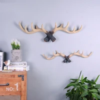american style retro deer antler decoration wall hanging coat rack wall key hook for clothes self storage horns hangers