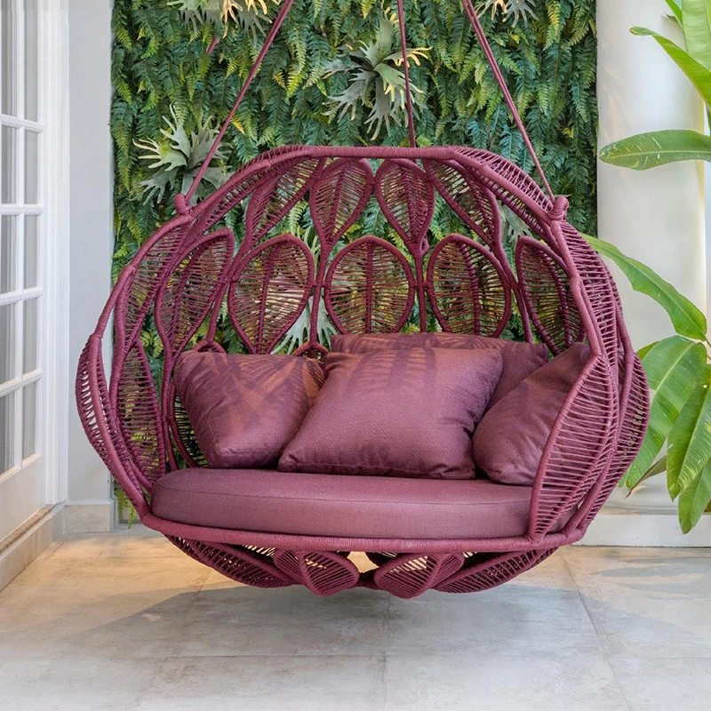 

Cy Bird's Nest Glider Swing Basket Rattan Chair Outdoor Courtyard Indoor Floor Home Cradle Balcony Single Large Hammock