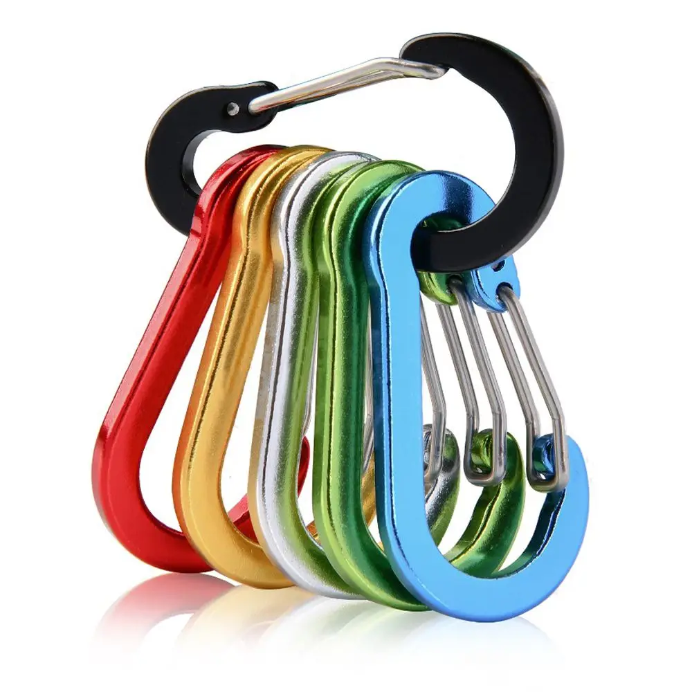 

5pcs Multi-Use Tools Carabiner Camping Climbing Booms Fishing Hook Keychain Lock Buckle Snap Clip Outdoor Backpack Tools