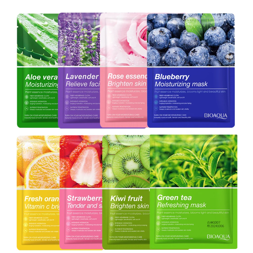 

Природный уход за кожей фруктовая растительная маска для лица, увлажняющая маска для жирной кожи, лист черники, огурца, граната, фруктов, ало...