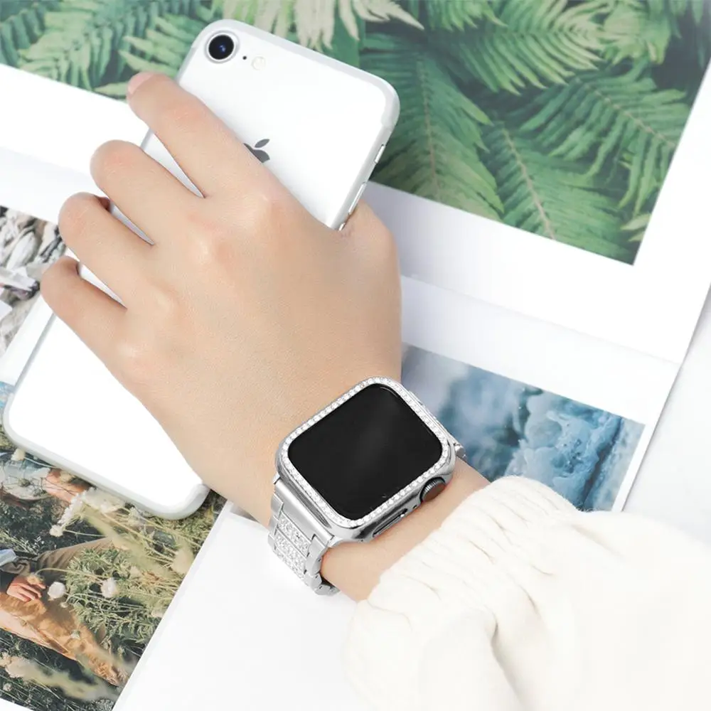 Diamond Bumper Protective Case for Apple Watch Cover Series 76SE5432 38MM 41 45 42MM For IWatch 5 4 40mm 44mm iWatch accessories
