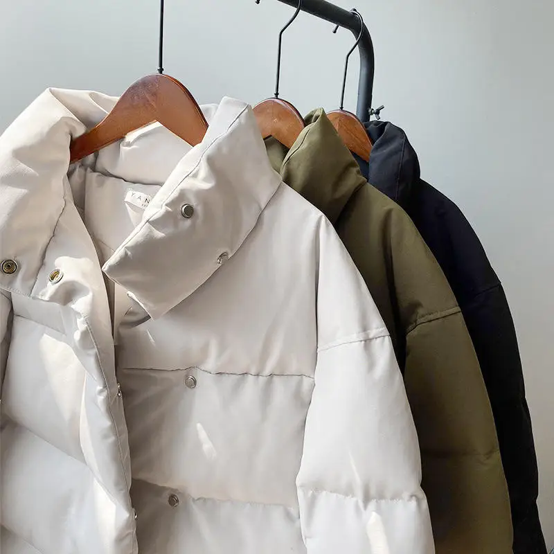 

Oversized Down Cotton Padded Female Long Sleeve Winter Coat Woman Jacket Loose Ropa Mujer Warm Thick Woman Parka Outerwear Q3023