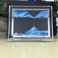 3d hourglass decoration glass sandscape in motion hourglass moving flowing gift home decor moving sand painting with photo frame