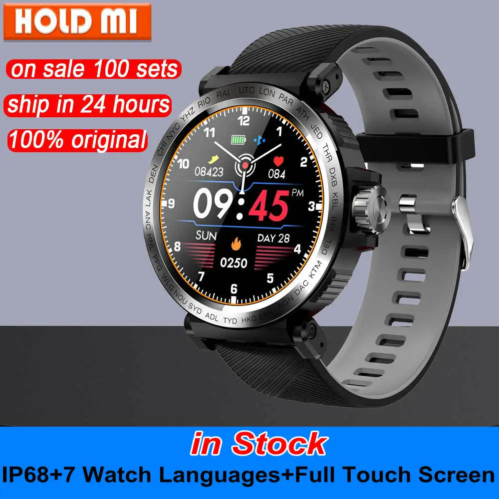 S18 Смарт часы мужские спортивные IP68 Водонепроницаемые Полный сенсорный экран