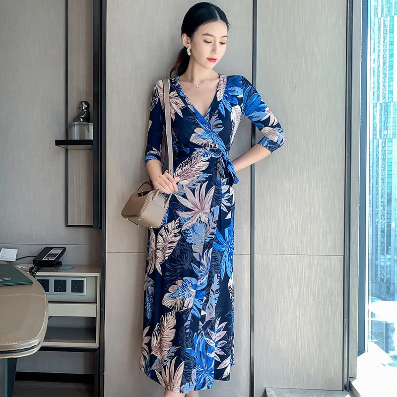 Модное богемное Цветочный принт летние пляжные женские повседневные платья с