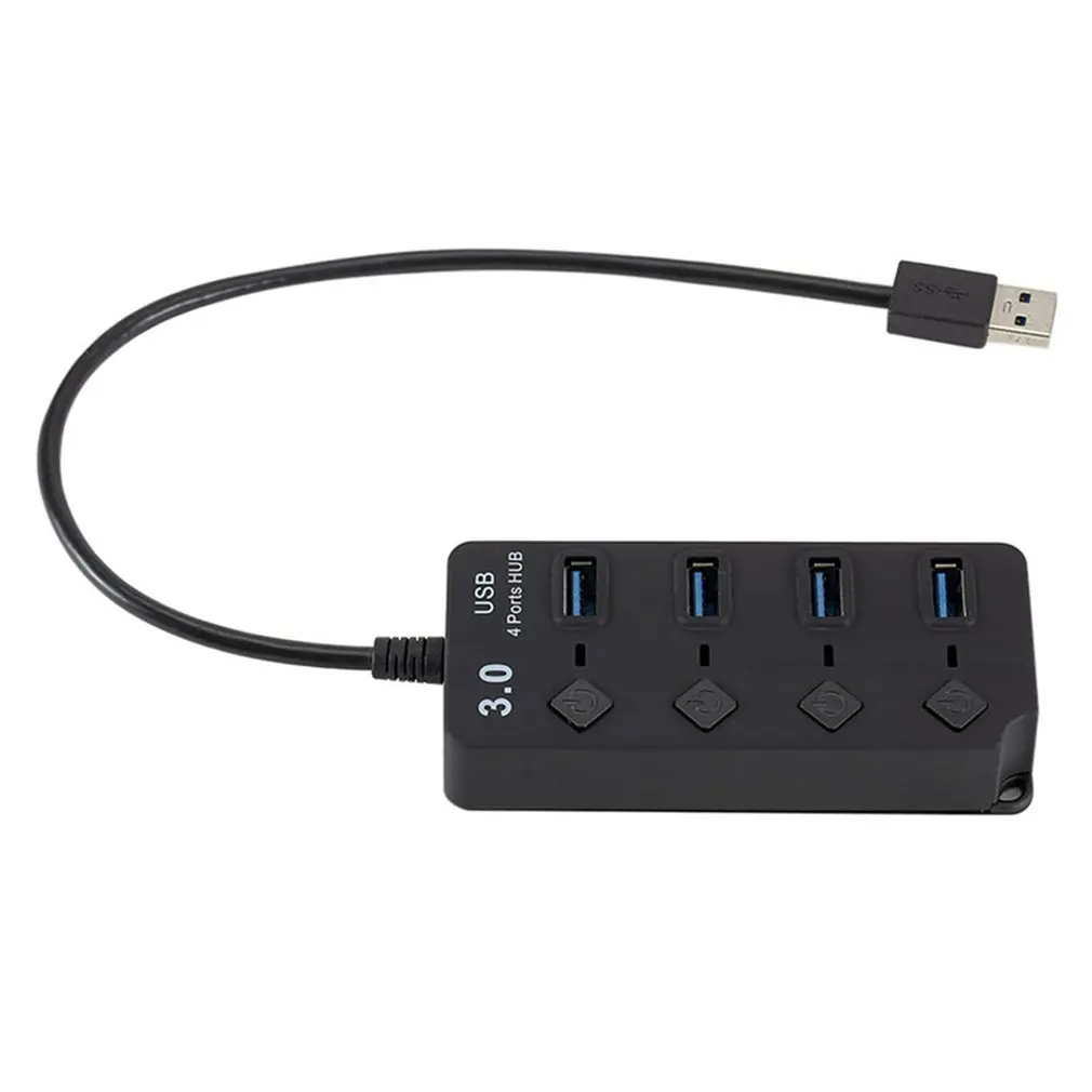 4 порта USB 3 0 концентратор 5 Гбит/с переключателем LED Мульти сплиттер адаптер для