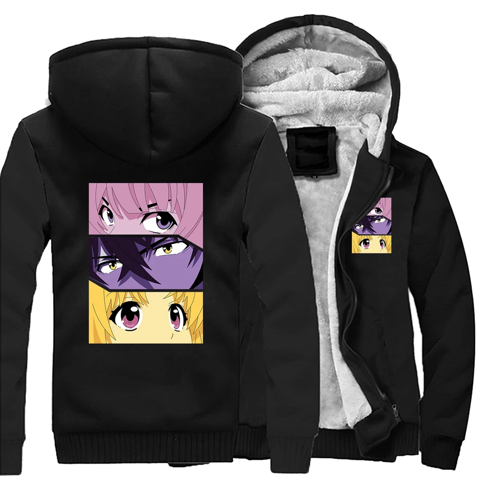 

The Manga Eyes Have It Japanese Anime Casual Outdoor Hoodies Coat Men Printed Street Sweatshirt Winter Warm Thick Fitted Jackets