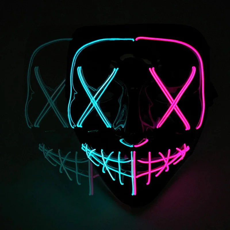 Страшная маска для Хэллоуина реквизит косплея вечеринки светодиодсветильник