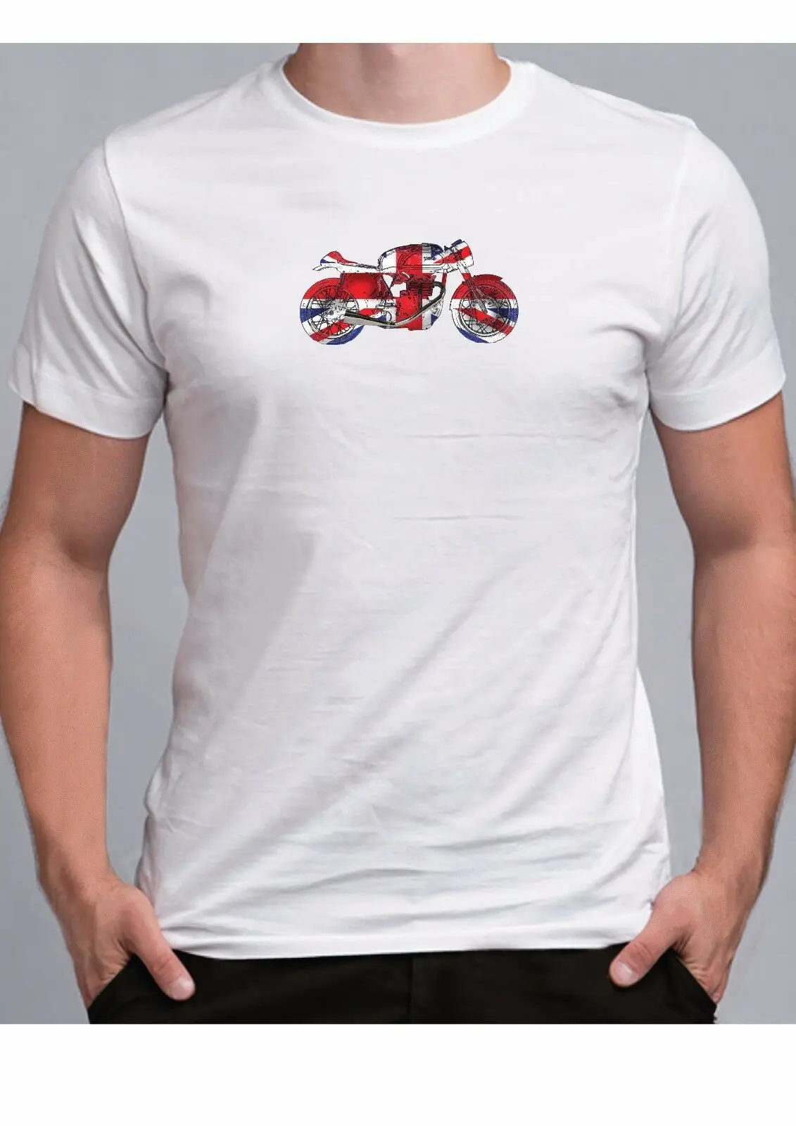 

Norton Manx T Shirt Union Jack Classic British Motorcycle Isle of Man Tt Race