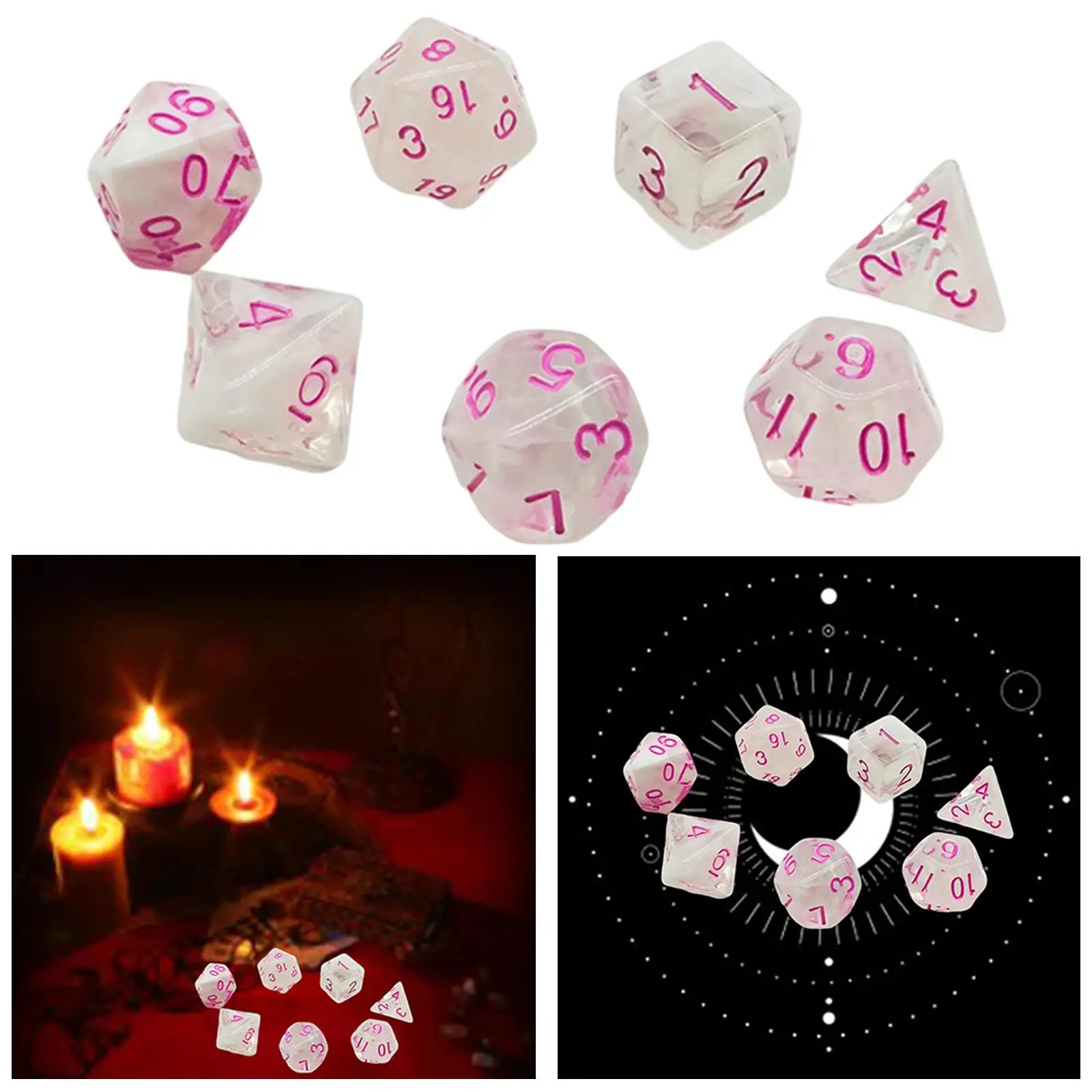7 шт. многогранные игральные кости D20 D12 D10 D8 D6 D4 | Спорт и развлечения