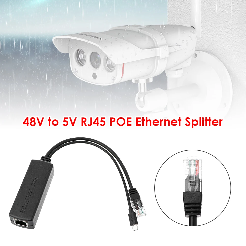 2.5KV RJ45 POE ethernet сплиттер 48V 5V Micro USB Мощность над инжектор модуль адаптера для IP